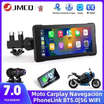 Pantalla CarPlay de 7 pulgadas para motocicletas con DVR y navegación GPS